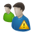 user,two,warning,account,profile,people,human,alert,exclamation,wrong,error icon