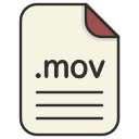 document, extension, file, format, mov, video svg vector icon