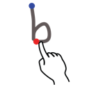 b, gestureworks, letter, lowercase, stroke icon