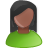female, green, user icon