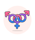bisexual, sign svg vector icon
