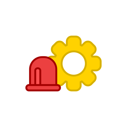 Warning Settings svg vector icon