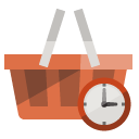 shopping,basket,clock icon