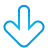 arrow, basic, blue, down icon