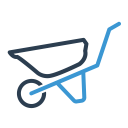 agriculture, construction, garden, job, tool, transport, wheelbarrow svg vector icon