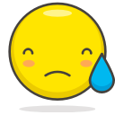downcast, face, sweat, with svg vector icon