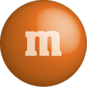 chocolate, color, colour, m&m, orange icon