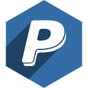 hexagon, media, paypal, shadow, social svg vector icon