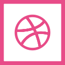 colored, dribbble, high quality, media, social, social media, square svg vector icon