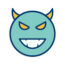 devil, emot, face, smiley svg vector icon
