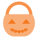 bucket, halloween, holyday, jack, lantern, o, pumpkin svg vector icon