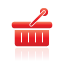 basket, red, shopping icon