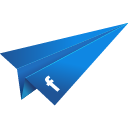 blue, facebook, origami, paper plane, social media icon