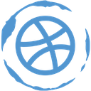 dribbble, social, stamp icon
