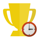 trophy,clock icon