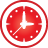 basic, clock, red icon