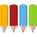 color, pencils, pens icon
