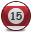 fifteen, half, pool, red icon
