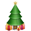 christmas, gifts, presents, star, tree icon