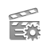 clapperboard,gear icon