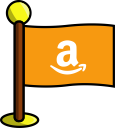 amazon, flag, media, networking, social svg vector icon
