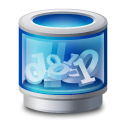 blue, full, grafic, recycle bin, trash icon