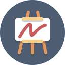 art, chart, easel, presentation svg vector icon