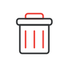 delete, trash, trash can, wastebin svg vector icon