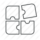 brainstorm, content, data, network, part, piece, related icon