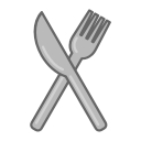 cutlery, fork, kitchen, knife svg vector icon