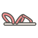 flipflop, footwear, sandal, shoes, slipper, straps, thong svg vector icon