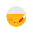 emoji, face, fever, islam, muslim, sick, thermometer svg vector icon