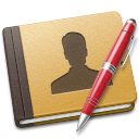 address, book, red icon