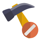 hammer,cancel icon