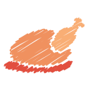 chicken, fried, meat, roast, roasted, scribble, turkey svg vector icon