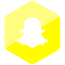 colored, hexagon, high quality, media, snapchat, social, social media svg vector icon