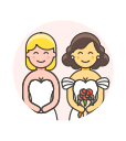 gowns, lesbian, wedding svg vector icon