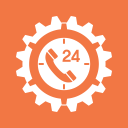 clock, gear, service, support, technical support, time svg vector icon