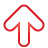 arrow, basic, red, up icon