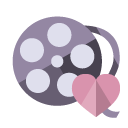 film,reel,heart icon