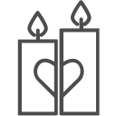 candles, flame, love, romantic, valent, valentine, valentines svg vector icon