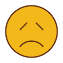 emoji, emot, face, sad svg vector icon