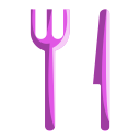 eat, food, fork, knife, location, navigation svg vector icon