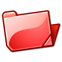 folder,red,open icon