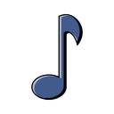 blue, melody, music, note, play svg vector icon