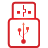 basic, red, stick, usb icon