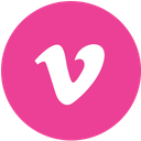 media, pink, round, social, vimeo icon
