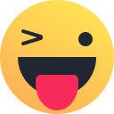 emot, happy, reaction, smiley, tongue, wink svg vector icon