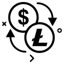 coin, crypto, cryptocurrency, currency, lite, money svg vector icon