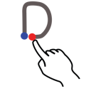 d, gestureworks, letter, stroke, uppercase icon